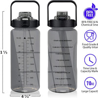 Half Gallon Water Bottle - 64oz Motivational Sports Water Jug for Fitness & Hydration