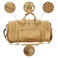 Waterproof Nylon Duffle Bag with Shoe Compartment - 21x10x13 inches