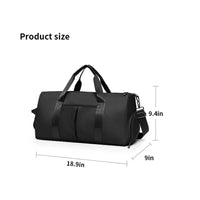 Classic Black Terylene Sports Duffle with Shoe Compartment