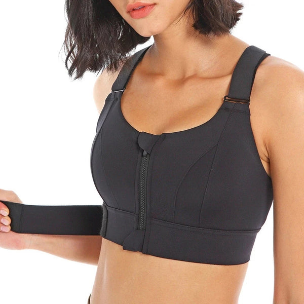 Shockproof Front Zipper Sports Bra