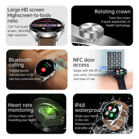 IP68 Waterproof Smartwatch - Multi-Function Fitness Tracker with Heart Rate Monitor