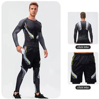 Men's Sporty CrossFit Compression Tights - Print Pattern Performance Leggings